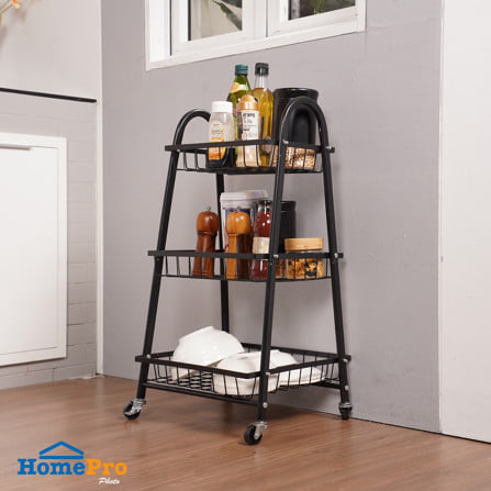 ชั้นวาง 3 ชั้น มีล้อ STACKO MIKA 39.5x37x74 ซม. สีดำ_4