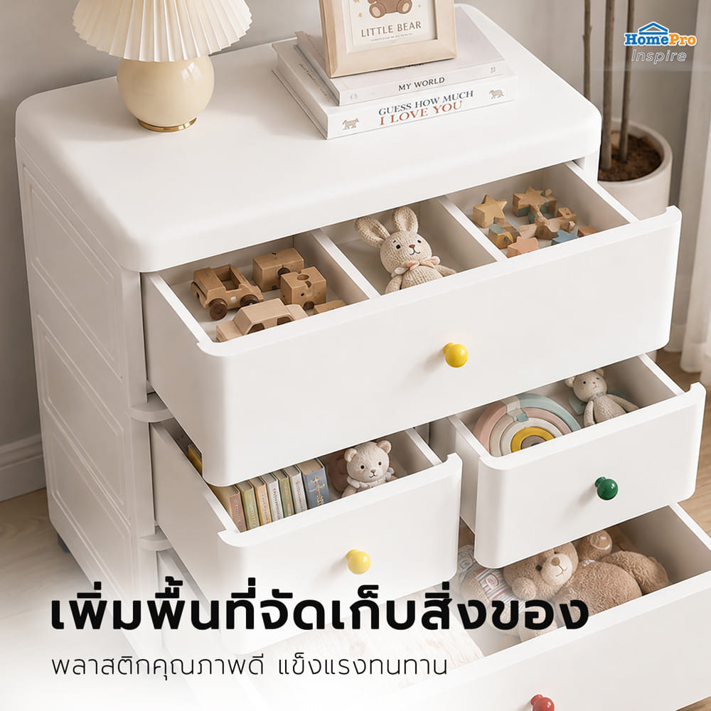 ตู้ลิ้นชัก 3 ชั้น STACKO TAKA 70x36x68 ซม. สีขาว