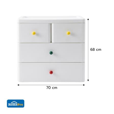 ตู้ลิ้นชัก 3 ชั้น STACKO TAKA 70x36x68 ซม. สีขาว_1