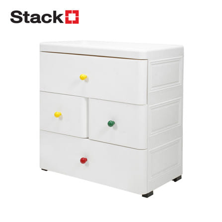 ตู้ลิ้นชัก 3 ชั้น STACKO TAKA 70x36x68 ซม. สีขาว_0
