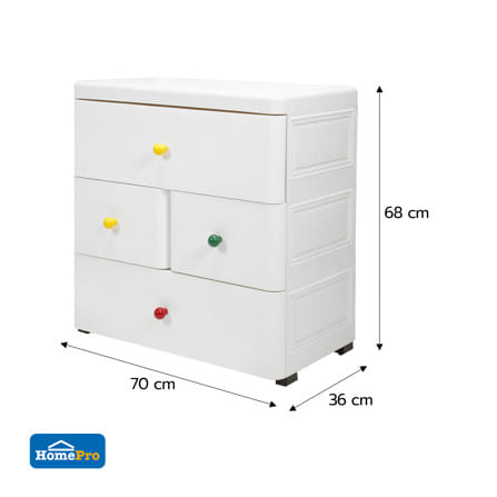 ตู้ลิ้นชัก 3 ชั้น STACKO TAKA 70x36x68 ซม. สีขาว_9