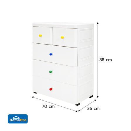ตู้ลิ้นชัก 4 ชั้น STACKO TAKA 70x36x88ซม. สีขาว_5