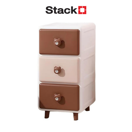 ตู้ลิ้นชัก 3 ชั้น STACKO HOSHI 34x41x68ซม. สีน้ำตาล_0