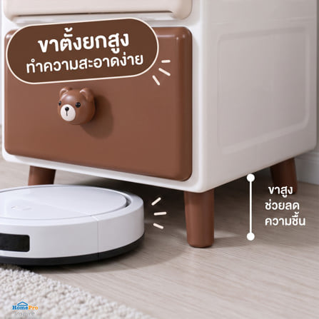 ตู้ลิ้นชัก 3 ชั้น STACKO HOSHI 34x41x68ซม. สีน้ำตาล_5