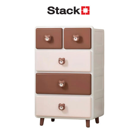 ตู้ลิ้นชัก 4 ชั้น STACKO HOSHI 55x40x89 ซม. สีน้ำตาล_0
