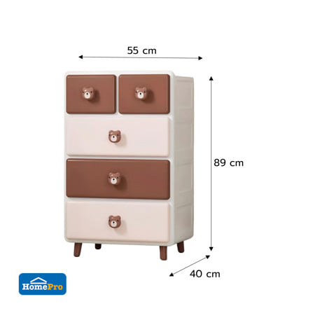 ตู้ลิ้นชัก 4 ชั้น STACKO HOSHI 55x40x89 ซม. สีน้ำตาล_7