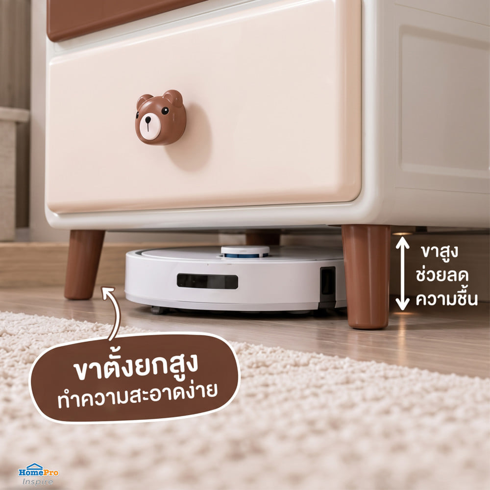 ตู้ลิ้นชัก 4 ชั้น STACKO HOSHI 45x40x89 ซม. สีน้ำตาล