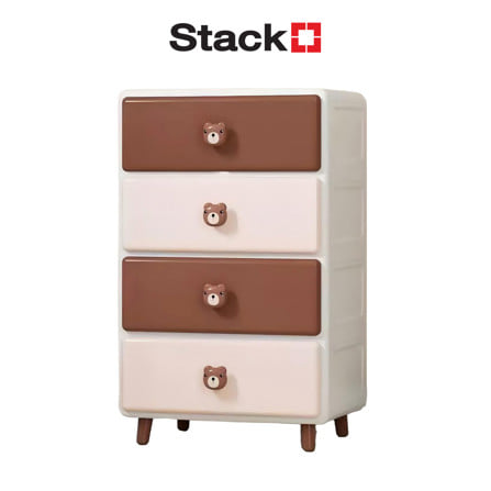 ตู้ลิ้นชัก 4 ชั้น STACKO HOSHI 45x40x89 ซม. สีน้ำตาล_0