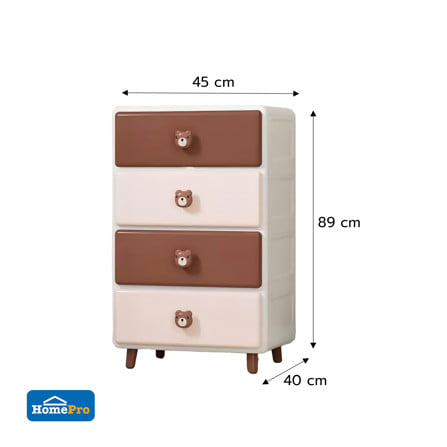 ตู้ลิ้นชัก 4 ชั้น STACKO HOSHI 45x40x89 ซม. สีน้ำตาล_7