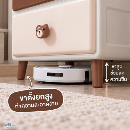 ตู้ลิ้นชัก 4 ชั้น STACKO HOSHI 45x40x89 ซม. สีน้ำตาล_6