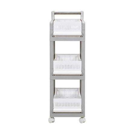 ชั้นพลาสติก 3 ชั้น มีล้อ STACKO YAMI 46x28x91 ซม. สีขาว_1