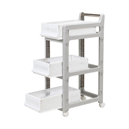 ชั้นพลาสติก 3 ชั้น มีล้อ STACKO YAMI 46x28x91 ซม. สีขาว_2