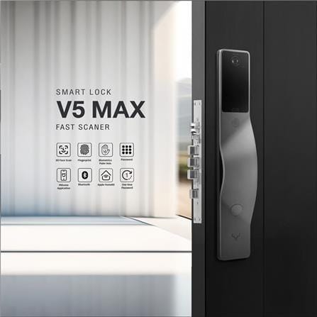 กลอนประตูดิจิตอล LOCKIN V5 MAX สีเงิน (มือจับซ้าย)_3