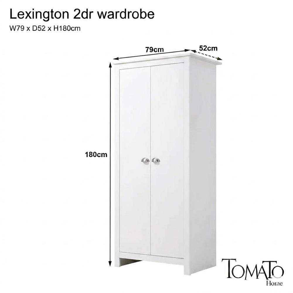 ตู้เสื้อผ้า 2 บานเปิด TOMATO HOME LEXINGTON 79 ซม. สีขาว