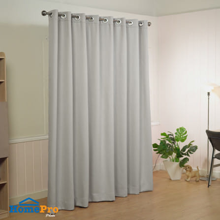 ผ้าม่าน EYELET HOME LIVING STYLE RITA UV 270x220 ซม. สีเทา_4
