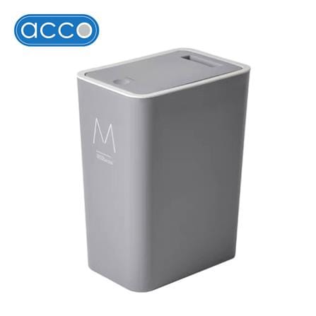 ถังขยะเหลี่ยมฝากด ACCO M 15 ลิตร สีเทา_0