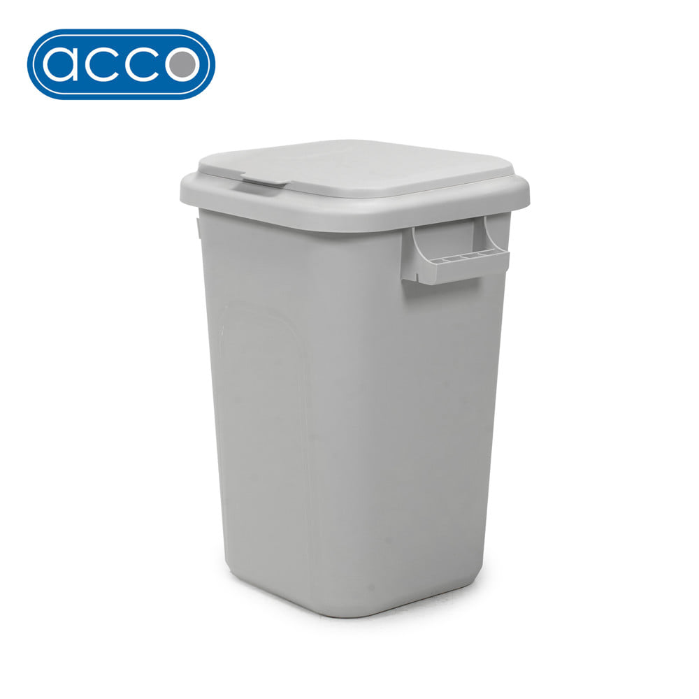 ถังขยะเหลี่ยมฝาเปิด-ปิด ACCO 31 ลิตร สีเทา