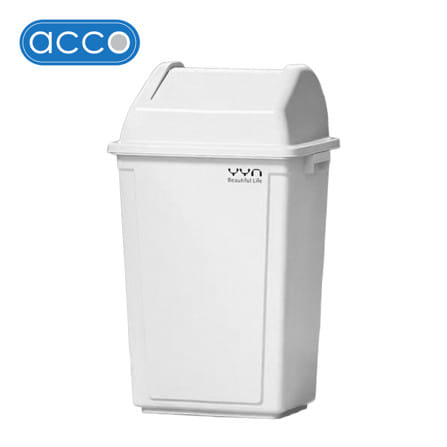 ถังขยะเหลี่ยมฝาสวิง ACCO 50 ลิตร สีขาว_0