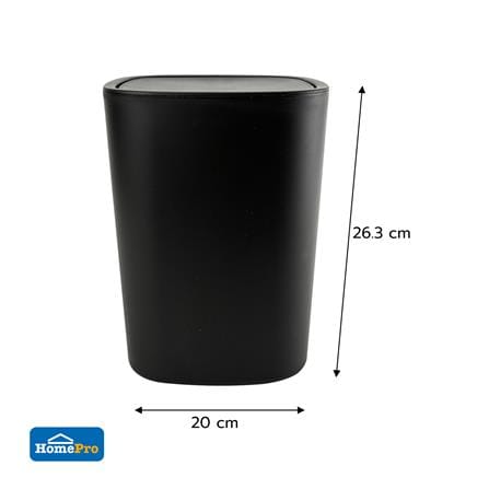 ถังขยะเหลี่ยมฝาสวิง ACCO KOYA 10 ลิตร สีดำ_1