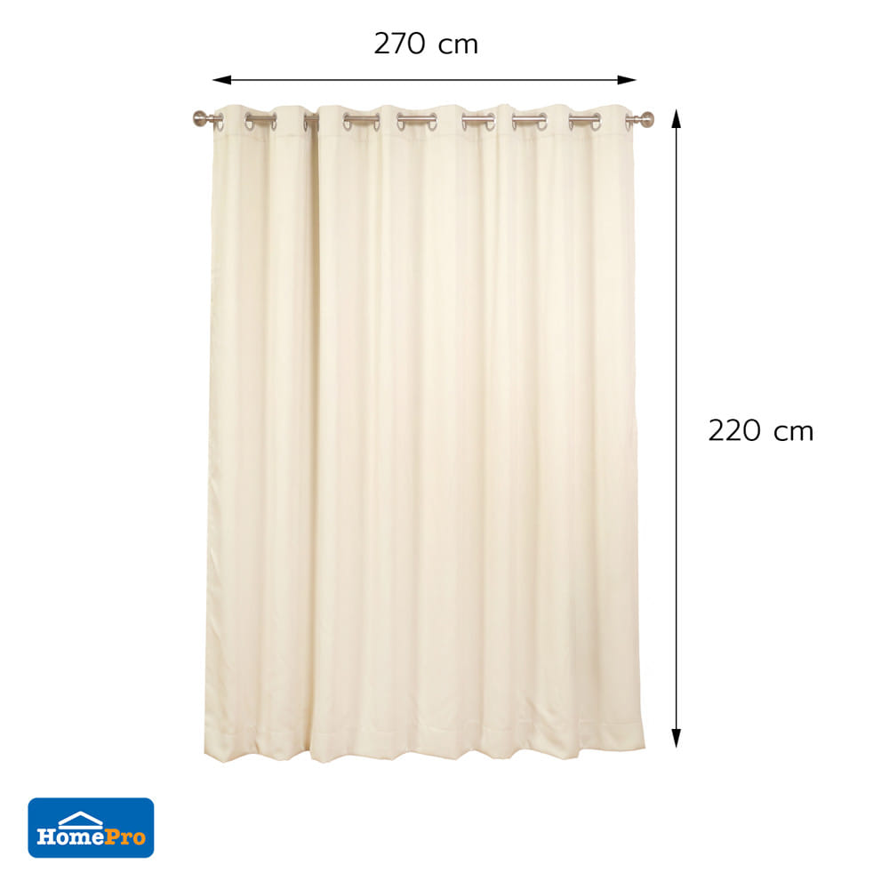 ผ้าม่าน EYELET HOME LIVING STYLE RITA UV 270x220 ซม. สีครีม