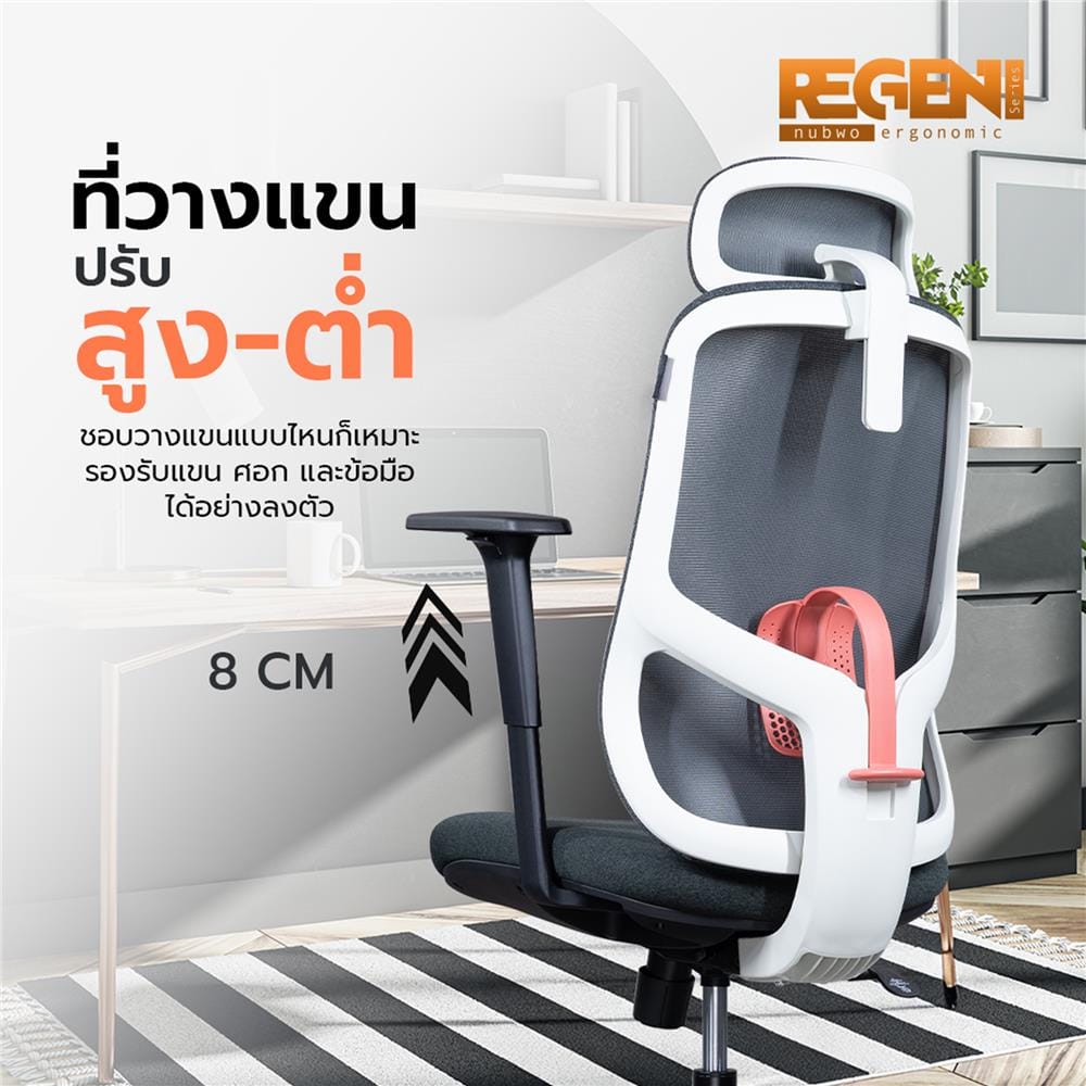 เก้าอี้เพื่อสุขภาพ NUBWO NXRG06 สีขาว