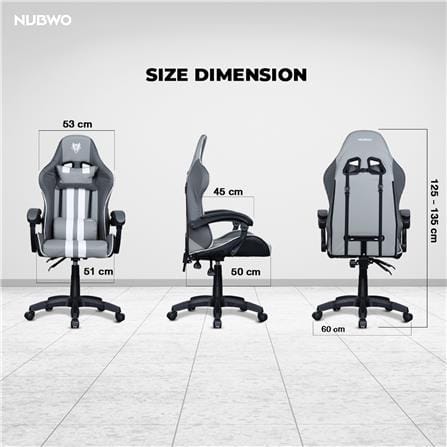 เก้าอี้เกมมิ่ง NUBWO L201 สีดำ/แดง_11