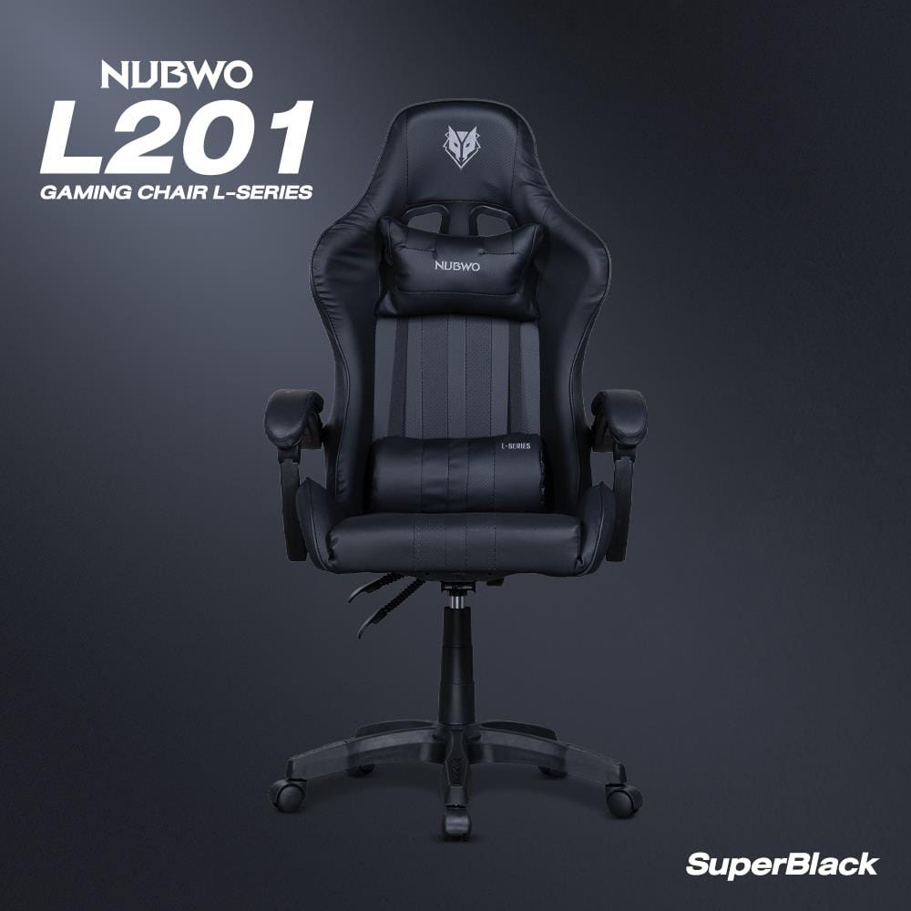 เก้าอี้เกมมิ่ง NUBWO L201 SUPER BLACK สีดำ