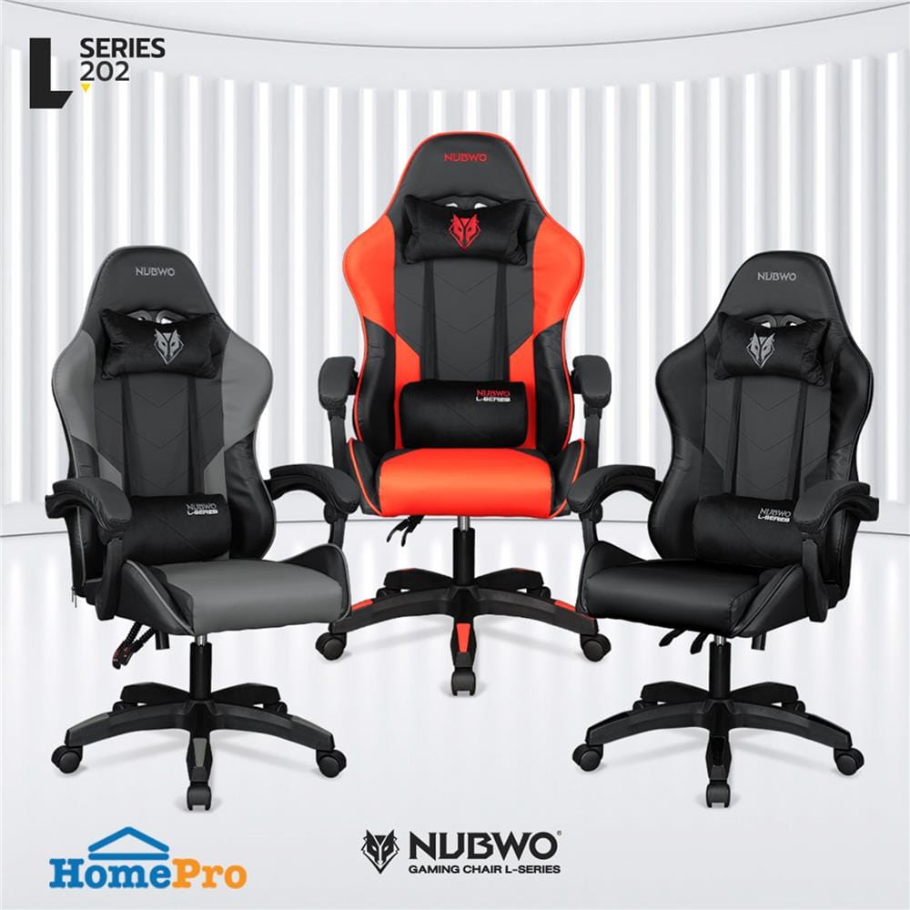 เก้าอี้เกมมิ่ง NUBWO L202 สีดำ/แดง