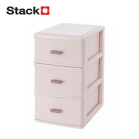 กล่องลิ้นชักเล็ก 3 ชั้น STACKO OMI 23.5x17x30 ซม. สีขาวครีม_0