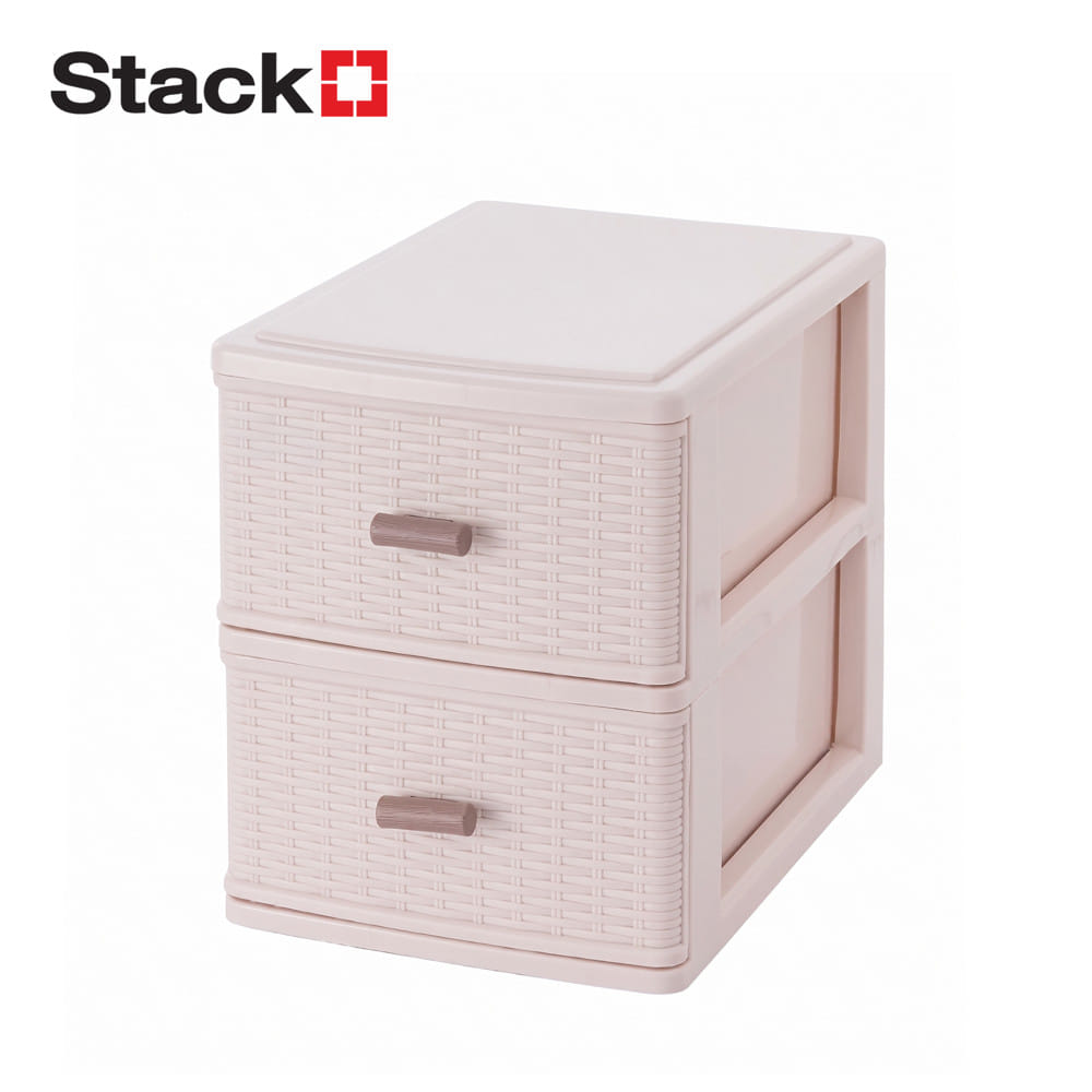กล่องลิ้นชักเล็ก 2 ชั้น STACKO OMI 23.5x17x20 ซม. สีขาวครีม