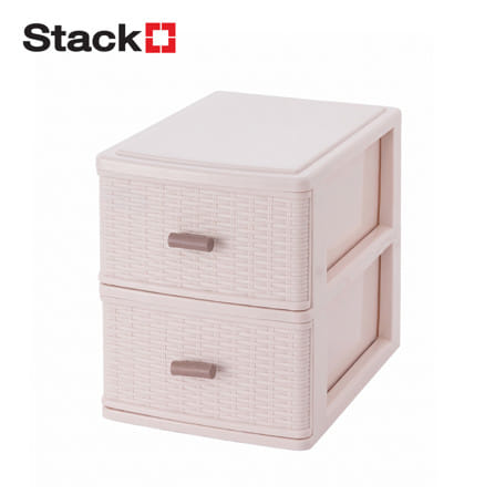 กล่องลิ้นชักเล็ก 2 ชั้น STACKO OMI 23.5x17x20 ซม. สีขาวครีม_0