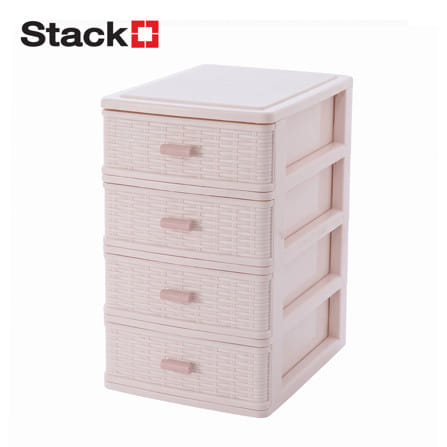กล่องลิ้นชักเล็ก 4 ชั้น STACKO OMI 22x15.5x25.8 ซม. สีขาวครีม_0
