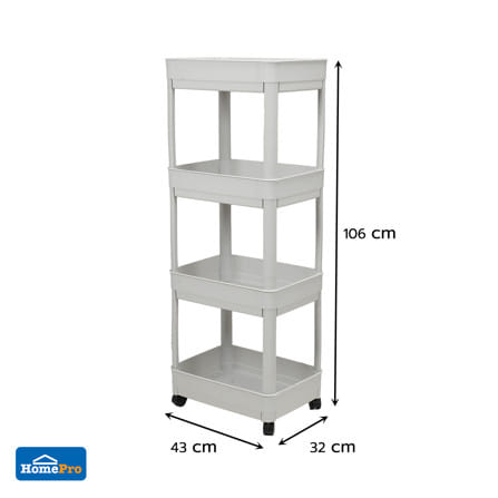 ชั้นพลาสติก 4 ชั้น STACKO NAMI 43x32x106 ซม. สีเทา_4