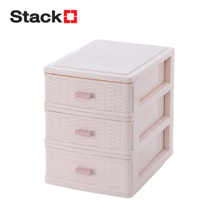 กล่องลิ้นชักเล็ก 3 ชั้น STACKO OMI 22x15.5x19.8 ซม. สีขาวครีม_0