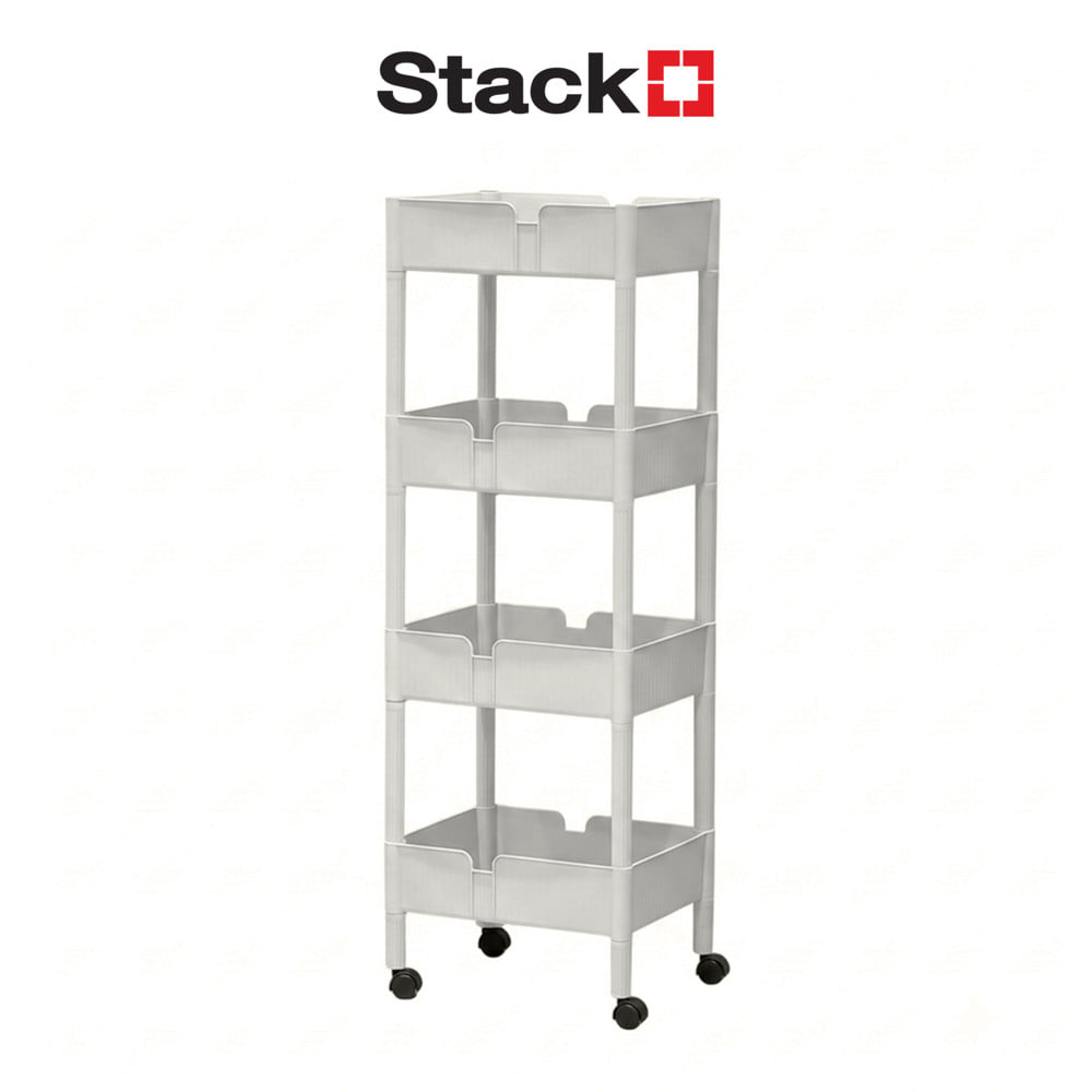 ชั้นพลาสติก 4 ชั้น STACKO AMI 42x30x124 ซม. สีเทา