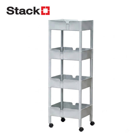 ชั้นพลาสติก 4 ชั้น STACKO AMI 42x30x124 ซม. สีเทา_0