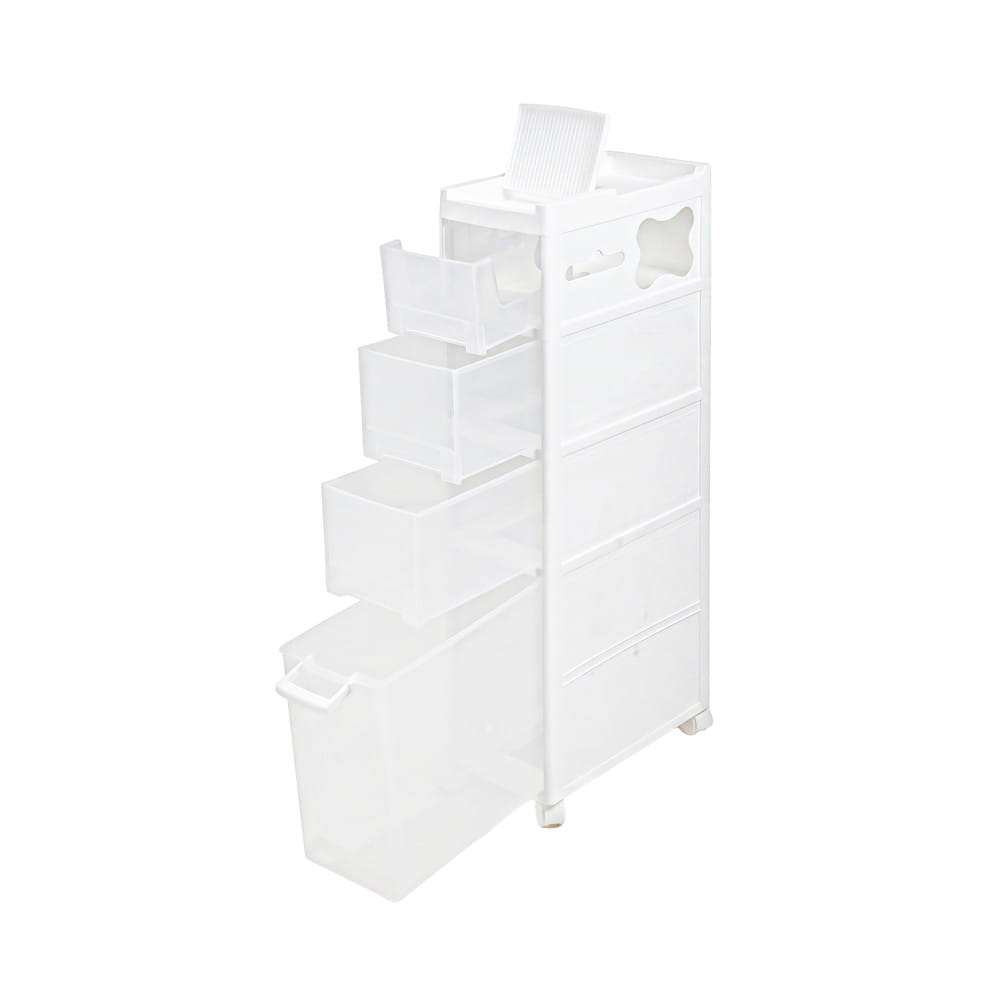 ตู้ลิ้นชักแคบ 4 ชั้น STACKO NAMU 39x20x92 ซม. สีขาว