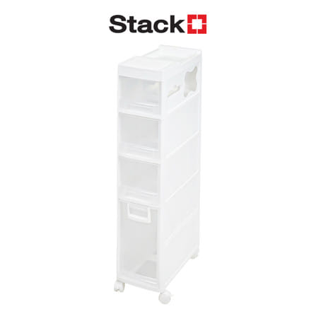 ตู้ลิ้นชักแคบ 4 ชั้น STACKO NAMU 39x20x92 ซม. สีขา...