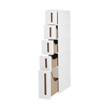 ตู้ลิ้นชักแคบ 5 ชั้น STACKO NARI 34.3x14x93.5 ซม. สีขาว_2