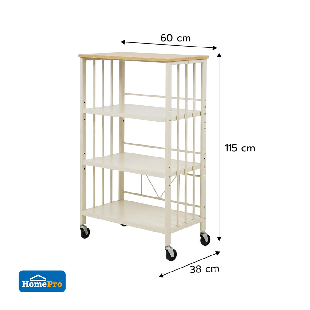 ชั้นวางของ 4 ชั้น STACKO YUKI 60x38x115 ซม. สีขาว