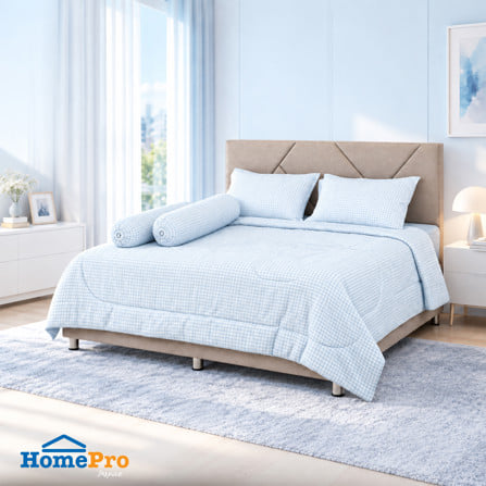 ชุดผ้าปูที่นอน 6 ฟุต (ชุด 6 ชิ้น) HOME LIVING STYLE COTTAGE สี BLUE_0