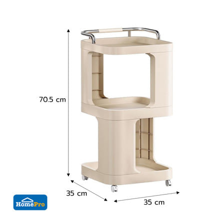 ชั้นวางของมีล้อ STACKO AIKO 35x35x70.5 ซม. สีเบจ_5
