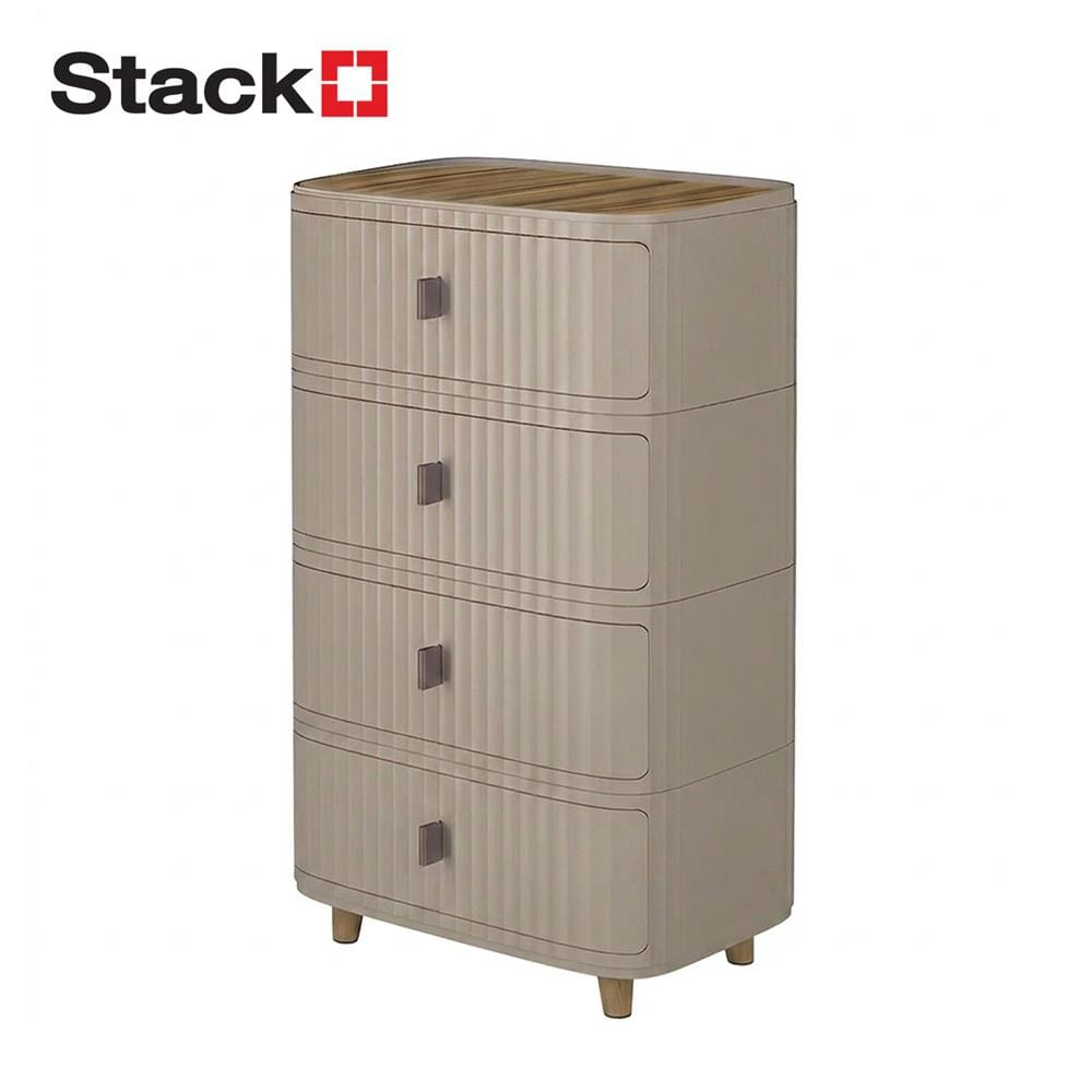 ตู้ลิ้นชัก 4 ชั้น STACKO TOMO 52x39.5x88 ซม. สีน้ำตาล