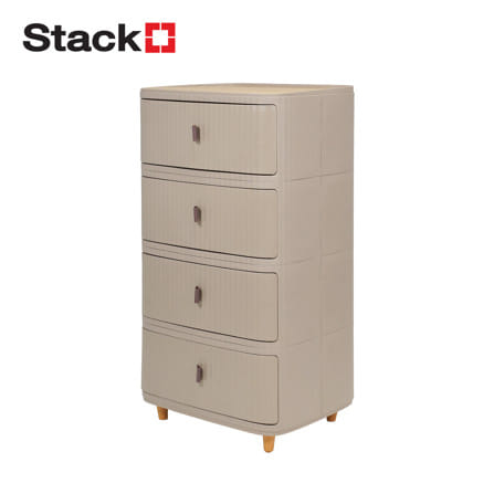 ตู้ลิ้นชัก 4 ชั้น STACKO TOMO 52x39.5x88 ซม. สีน้ำตาล