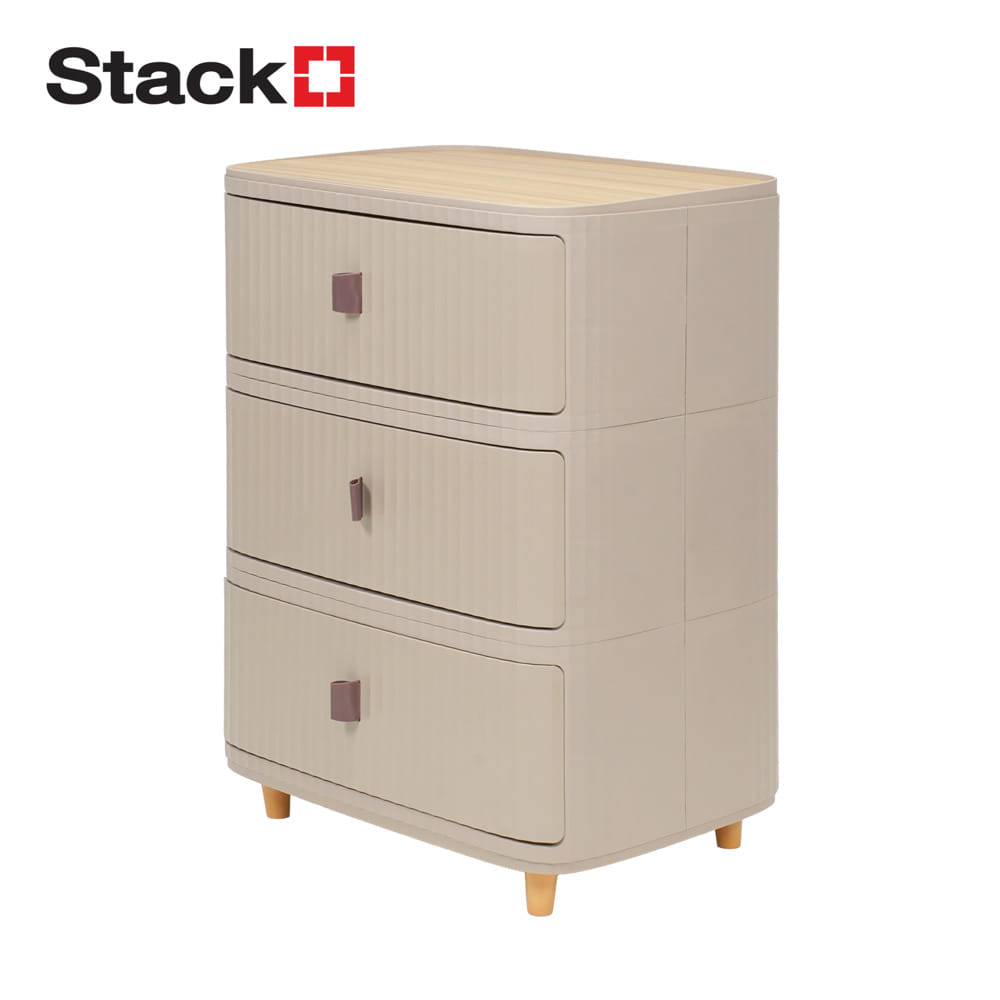 ตู้ลิ้นชัก 3 ชั้น STACKO TOMO 52x39.5x68 ซม. สีน้ำตาล