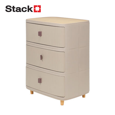 ตู้ลิ้นชัก 3 ชั้น STACKO TOMO 52x39.5x68 ซม. สีน้ำตาล_1