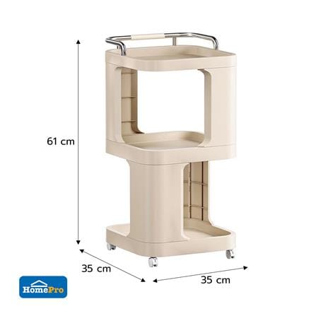 ชั้นวางของมีล้อ STACKO AIKO 35x35x61 ซม. สีเบจ_1