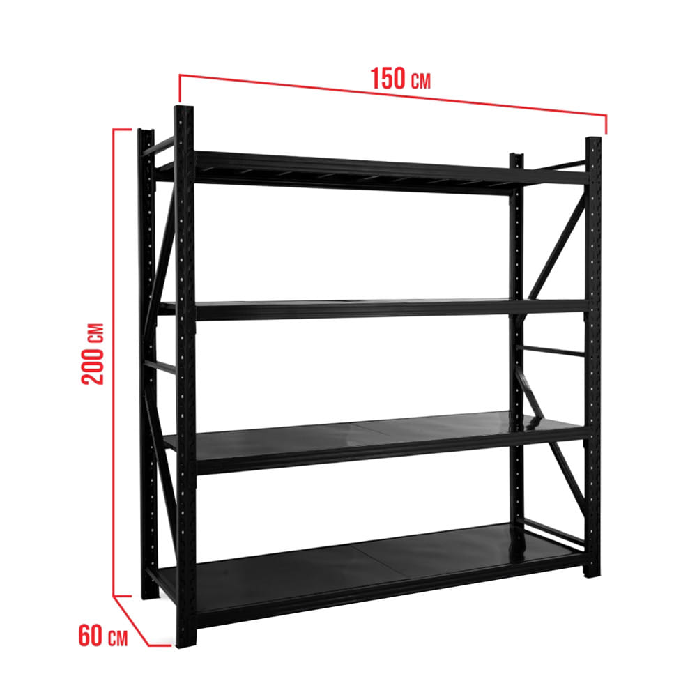 ชั้นเหล็ก 4 ชั้น MATALL 200x60x150 ซม. สีดำ