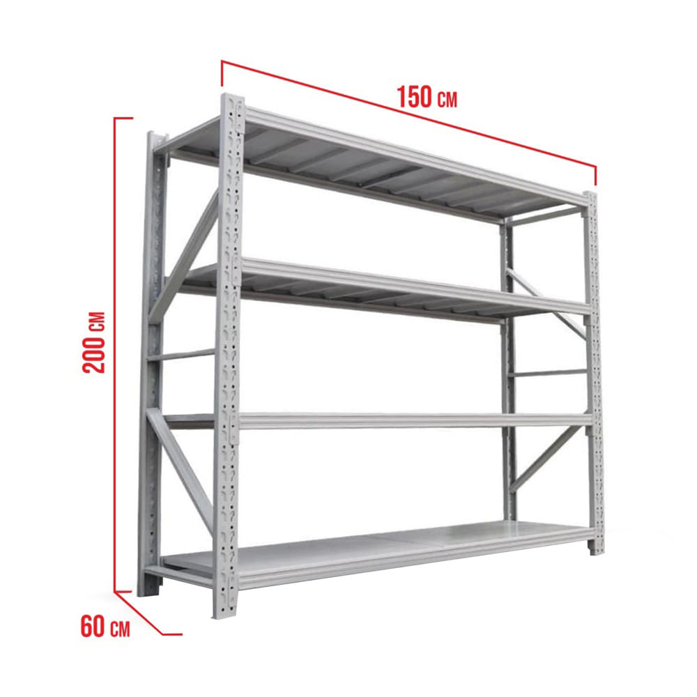 ชั้นเหล็ก 4 ชั้น MATALL 200x150x60 ซม. สีเทา