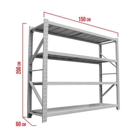ชั้นเหล็ก 4 ชั้น MATALL 200x150x60 ซม. สีเทา_7